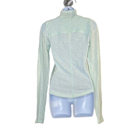 Free People Womens Caroline Gathered Mock Turtleneck in Aqua Size Small - Picture 5 of 8